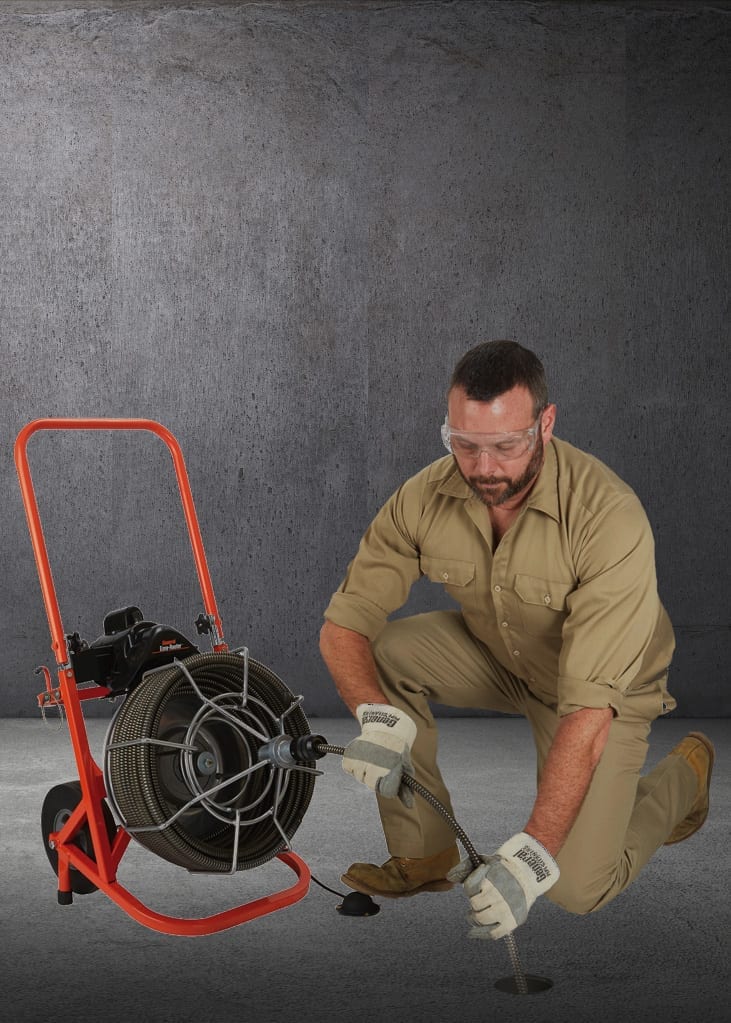 Drain Unclogging 2 Plumber with Rooter Tool